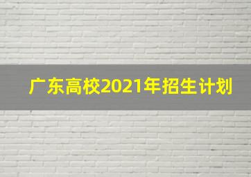 广东高校2021年招生计划