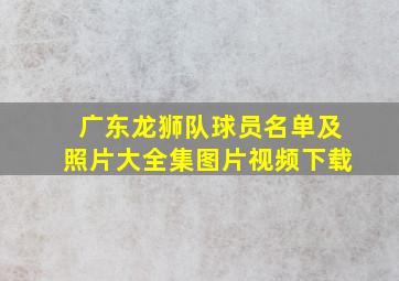 广东龙狮队球员名单及照片大全集图片视频下载