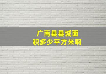 广南县县城面积多少平方米啊