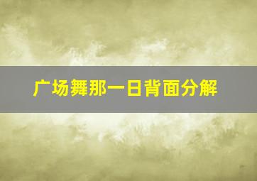 广场舞那一日背面分解