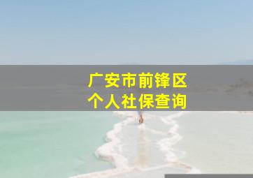 广安市前锋区个人社保查询