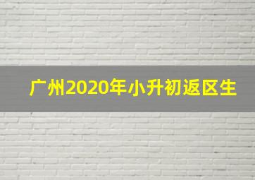 广州2020年小升初返区生