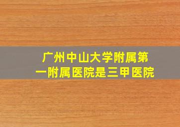 广州中山大学附属第一附属医院是三甲医院