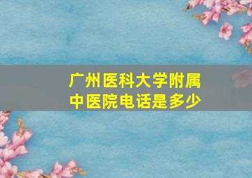 广州医科大学附属中医院电话是多少