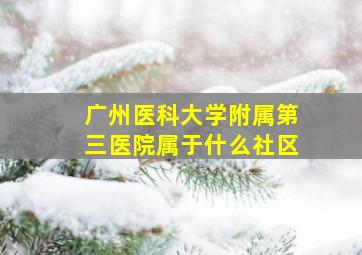 广州医科大学附属第三医院属于什么社区