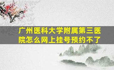 广州医科大学附属第三医院怎么网上挂号预约不了