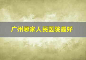 广州哪家人民医院最好