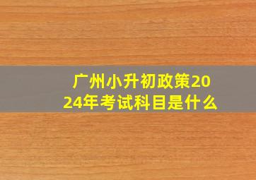 广州小升初政策2024年考试科目是什么