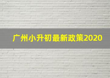 广州小升初最新政策2020