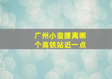 广州小蛮腰离哪个高铁站近一点