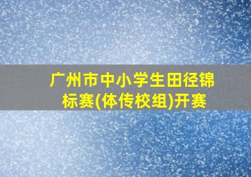 广州市中小学生田径锦标赛(体传校组)开赛