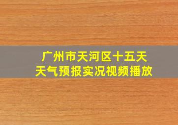 广州市天河区十五天天气预报实况视频播放