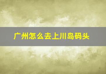 广州怎么去上川岛码头