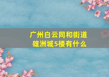 广州白云同和街道雄洲城5楼有什么