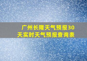 广州长隆天气预报30天实时天气预报查询表