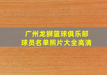 广州龙狮篮球俱乐部球员名单照片大全高清