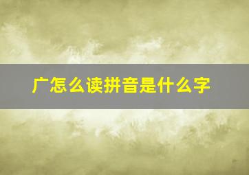 广怎么读拼音是什么字