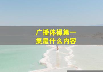 广播体操第一集是什么内容