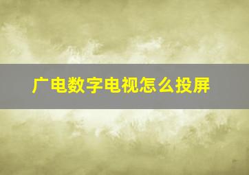 广电数字电视怎么投屏