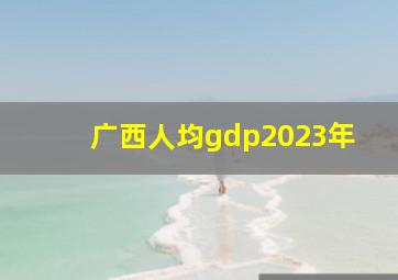 广西人均gdp2023年