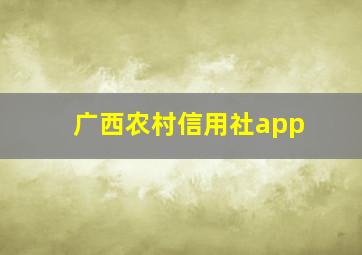 广西农村信用社app