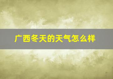 广西冬天的天气怎么样