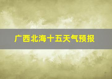 广西北海十五天气预报