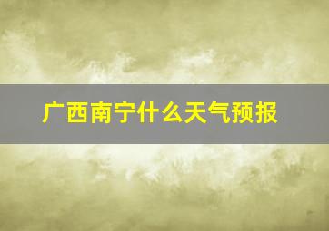 广西南宁什么天气预报