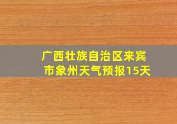 广西壮族自治区来宾市象州天气预报15天