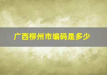 广西柳州市编码是多少