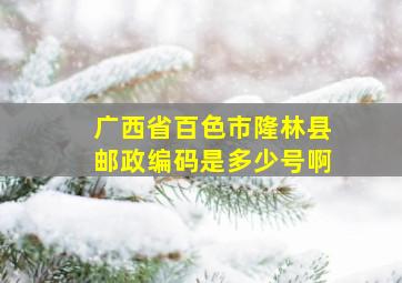 广西省百色市隆林县邮政编码是多少号啊