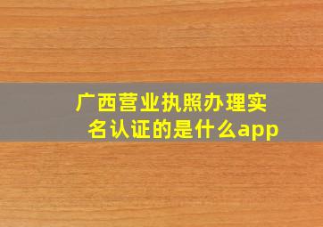 广西营业执照办理实名认证的是什么app