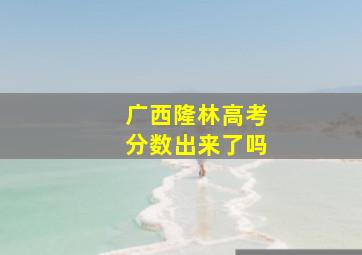 广西隆林高考分数出来了吗