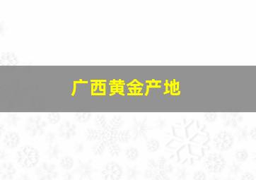 广西黄金产地