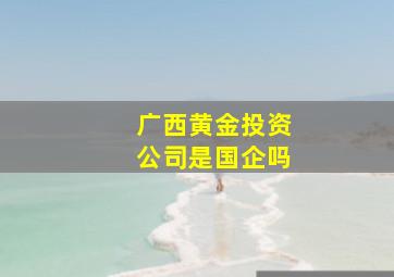 广西黄金投资公司是国企吗