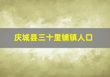 庆城县三十里铺镇人口