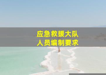 应急救援大队人员编制要求