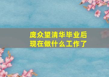 庞众望清华毕业后现在做什么工作了