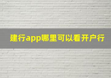 建行app哪里可以看开户行