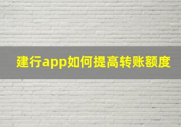 建行app如何提高转账额度