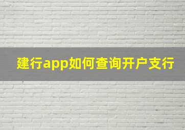 建行app如何查询开户支行