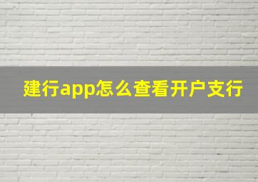 建行app怎么查看开户支行