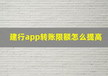 建行app转账限额怎么提高