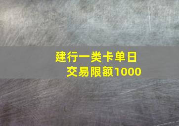 建行一类卡单日交易限额1000