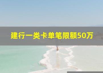 建行一类卡单笔限额50万