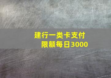 建行一类卡支付限额每日3000