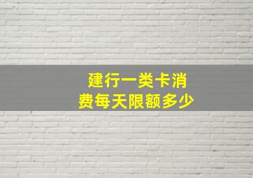 建行一类卡消费每天限额多少