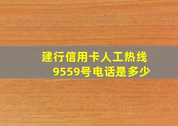 建行信用卡人工热线9559号电话是多少