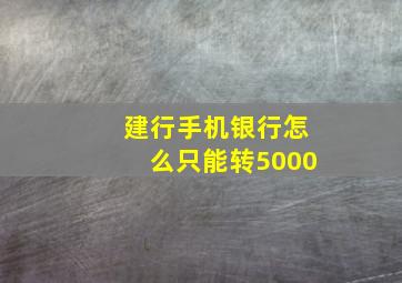 建行手机银行怎么只能转5000