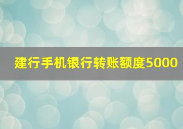 建行手机银行转账额度5000